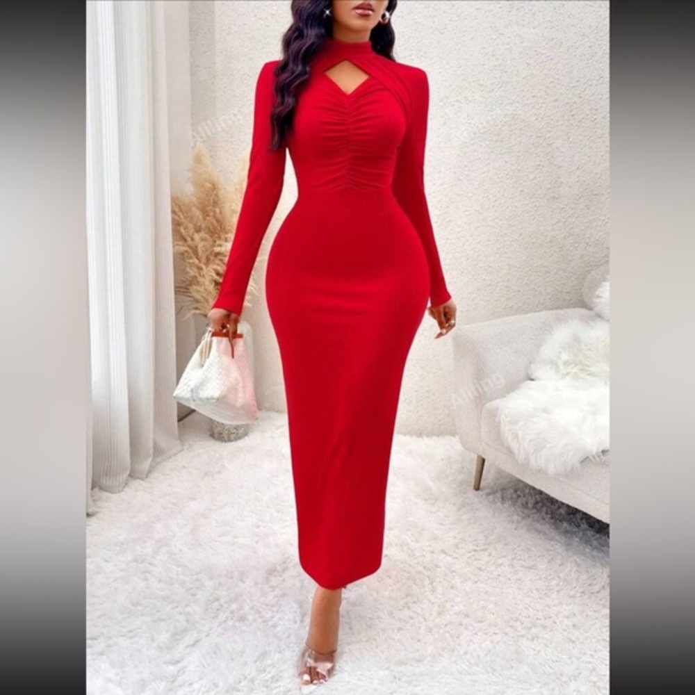 **NWOT** SHEIN Red Bodycon Dress - L